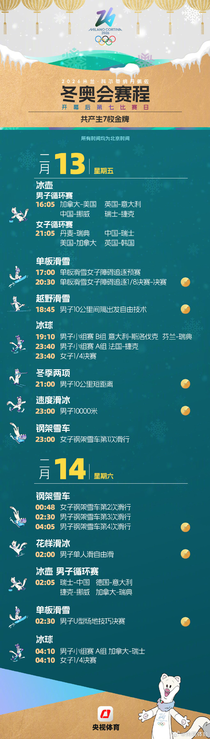 米兰冬奥会30天倒计时赛程图发布 中国健儿冲击