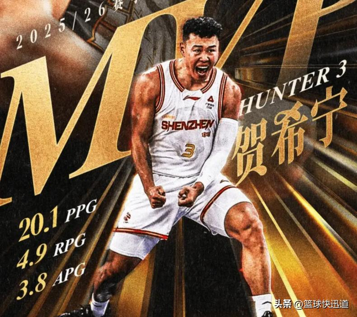 贺希宁力压群雄获常规赛MVP 李弘权入选最佳阵容